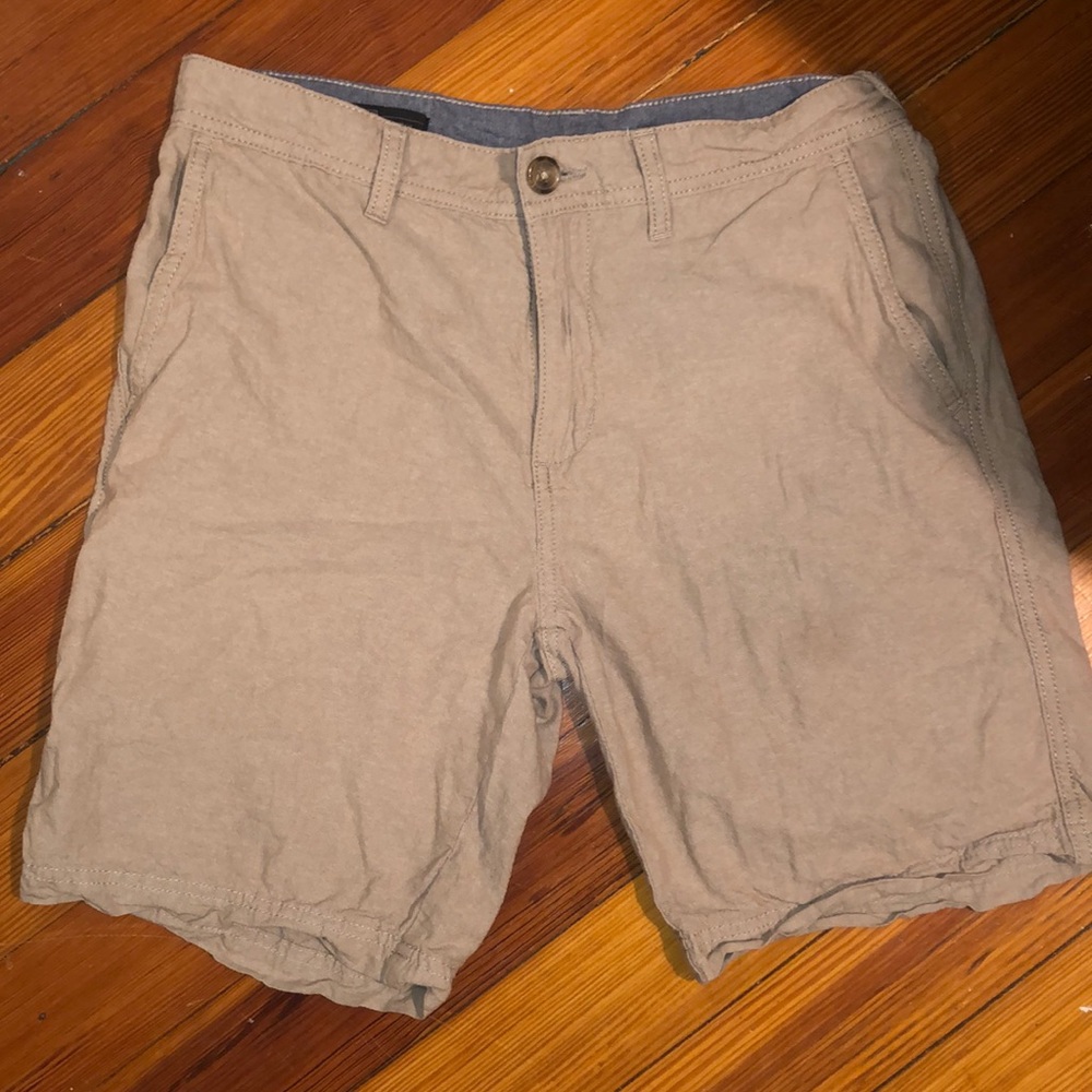 Men's Tan Cotton Shorts | W30 Slim Fit